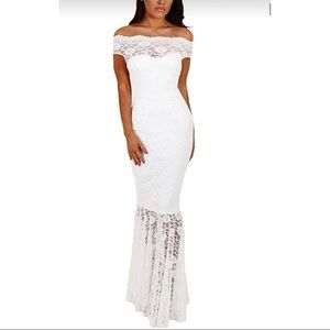 Gorgeous white off the shoulder gown